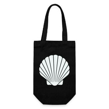 Geometrische Muschelkunst - Geschenkbeutel für Flaschen - Schwarz - Vorne