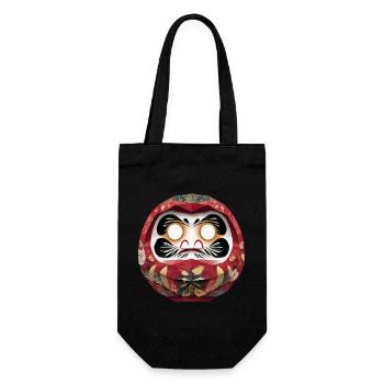Blumenkreis-Daruma im Feststil Daruma Origami - Geschenkbeutel für Flaschen - Schwarz - Vorne