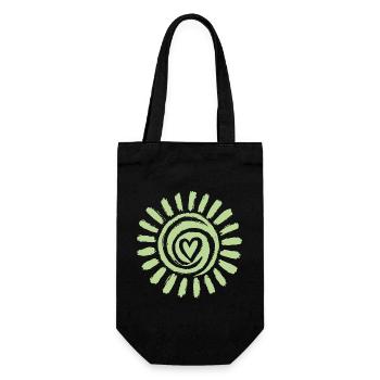 Sun Spiral Heart Green - Gift Bag for Bottles - black - Front