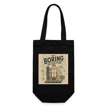 The Boring Rocket - Gift Bag for Bottles - black - Front