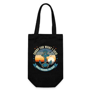 Funny Boat Docking Humor: Vintage Anchor Apology T - Geschenkbeutel für Flaschen - Schwarz - Vorne