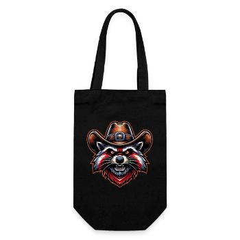 Western Waschbär - Geschenkbeutel für Flaschen - Schwarz - Vorne