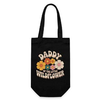 Papa der kleinen Wildblume - Geschenkbeutel für Flaschen - Schwarz - Vorne