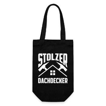 Dachdecker Spruch Lustig Handwerker Geschenk - Geschenkbeutel für Flaschen - Schwarz - Vorne