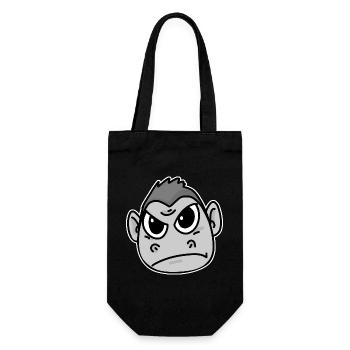 Gorilla Tier Affe Wütend - Geschenkbeutel für Flaschen - Schwarz - Vorne