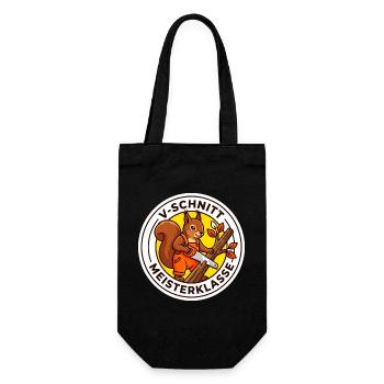 Eichhörnchen V-Schnitt Meisterklasse Baum Shirt - Geschenkbeutel für Flaschen - Schwarz - Vorne