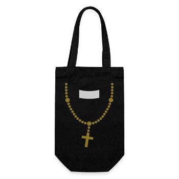 large_please_priest_vector - Geschenkbeutel für Flaschen - Schwarz - Vorne