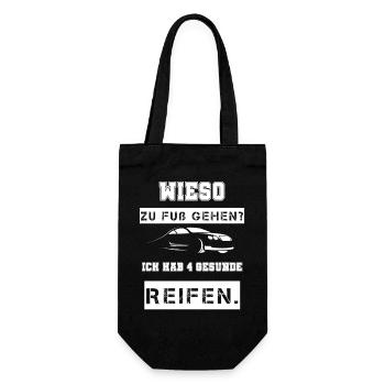 Auto Spruch cool - Geschenkbeutel für Flaschen - Schwarz - Vorne