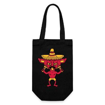 mustache mustache mexican hat sombrero south ameri - Gift Bag for Bottles - black - Front