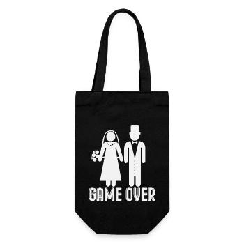 Fin de partie : silhouette du couple de mariés - Sac à bouteille - noir - Devant