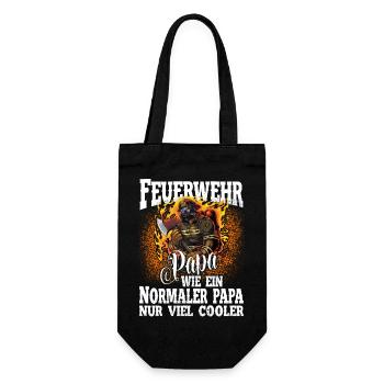 Feuerwehr Papa - Geschenkbeutel für Flaschen - Schwarz - Vorne
