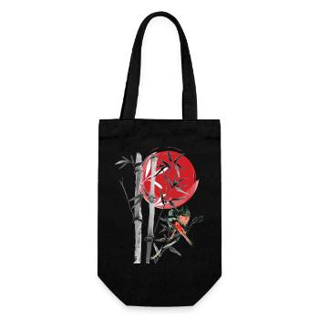 Bamboo row in the red moon - Gift Bag for Bottles - black - Front