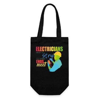 Elektriker - Geschenkbeutel für Flaschen - Schwarz - Vorne