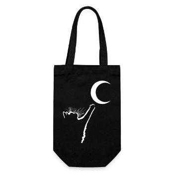 Die Katze und der Mond - Geschenkbeutel für Flaschen - Schwarz - Vorne