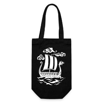 Funny white Drakkar - Gift Bag for Bottles - black - Front