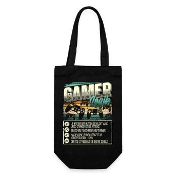 Gamer Logik Gaming Zocken Zocker - Geschenkbeutel für Flaschen - Schwarz - Vorne