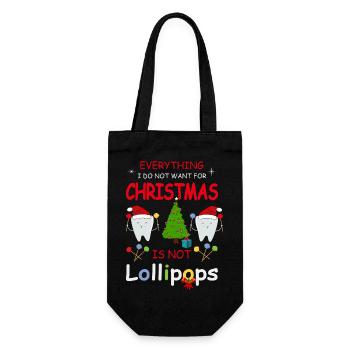 Teeth and sweets - Gift Bag for Bottles - black - Front