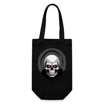 Skull with orange eyes - Gift Bag for Bottles - black - Front