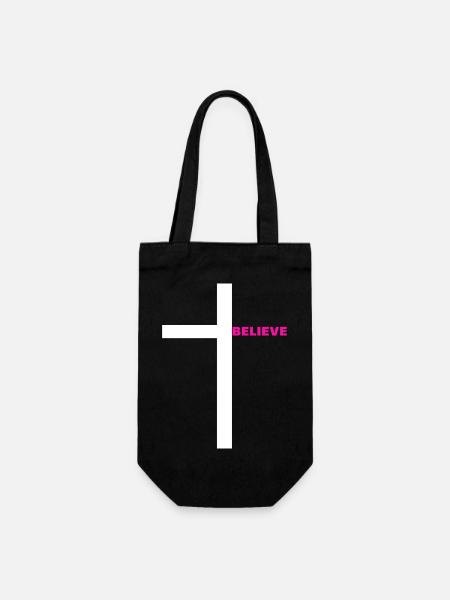 Believe - Gift Bag for Bottles - black
