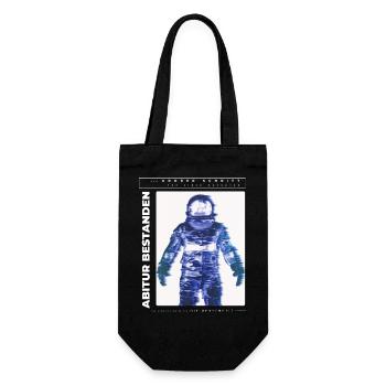 Abi bestanden Astronaut Abitur Abiturienten lustig - Geschenkbeutel für Flaschen - Schwarz - Vorne