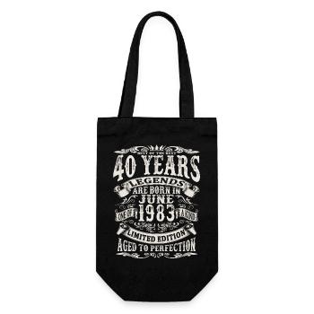 Legend born in june 1983 - 40 years old - Gift Bag for Bottles - black - Front