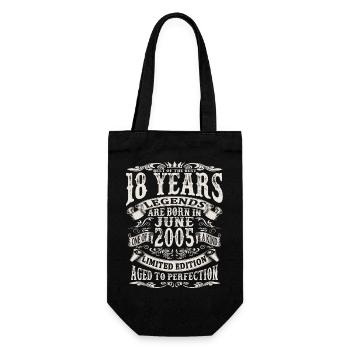 Legend born in june 2005 - 18 years old - Gift Bag for Bottles - black - Front