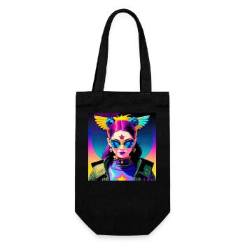 Beautiful festival, gamer girl, Boho, summer days - Gift Bag for Bottles - black - Front