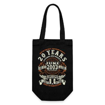 20 years old - born in june 2003 - Gift Bag for Bottles - black - Front