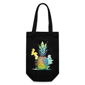 Pineapple - Gift Bag for Bottles - black - Front