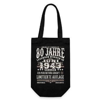Legenden wurden im Juni 1943 geboren 80 Jahre alt - Geschenkbeutel für Flaschen - Schwarz - Vorne