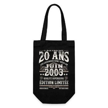 les légendes sont nées en juin 2003 - 20 ans - Sac à bouteille - noir - Devant