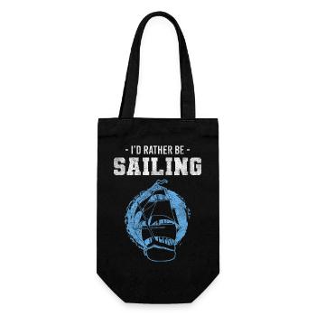 Sailing Ship Harbor Anchor Sailor - Gift Bag for Bottles - black - Front