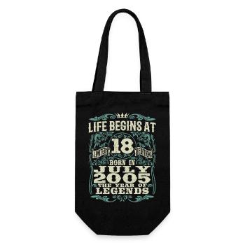 la vie commence à 18 ans - né en juillet 2005 - Sac à bouteille - noir - Devant