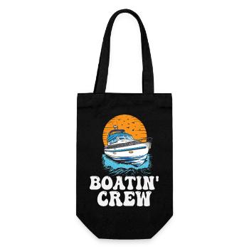 Motorboating Squad Pontoon Boatin Crew Lake Life - Gift Bag for Bottles - black - Front