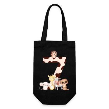 7th anniversary - seventh anniversary animals - Gift Bag for Bottles - black - Front