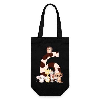 6th Anniversary - Sixth Anniversary Animals - Gift Bag for Bottles - black - Front