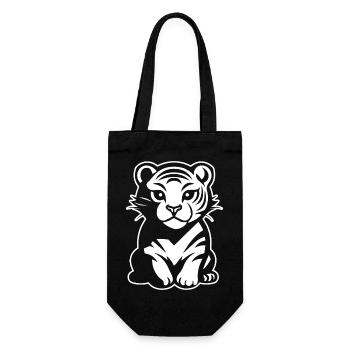 Tiger Raubkatze - Geschenkbeutel für Flaschen - Schwarz - Vorne