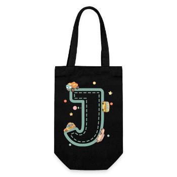 Letter j vehicle - personalized child gift - Gift Bag for Bottles - black - Front