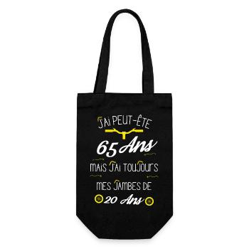 65 ans j ai toujour mes jambes de 20 ans - Sac à bouteille - noir - Devant