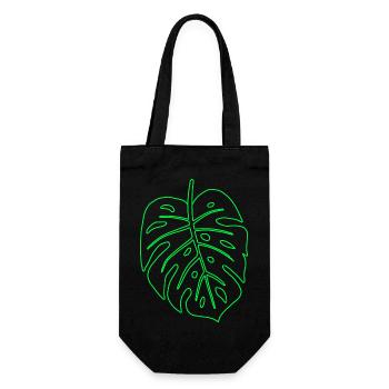 Monstera leaf - Gift Bag for Bottles - black - Front