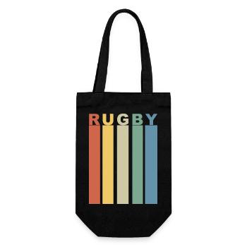 Retro rugby bande de couleurs verticales - Sac à bouteille - noir - Devant