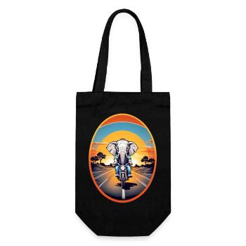 Elephant on motorcycle - Gift Bag for Bottles - black - Front