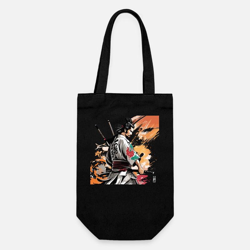Graphique Samouraï aux épées - Sac à bouteille - noir