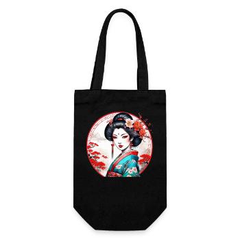 Japanese geisha girl - Gift Bag for Bottles - black - Front