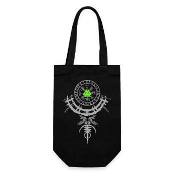 Wikinger Design Vegvisir Kompass Vikings - Geschenkbeutel für Flaschen - Schwarz - Vorne