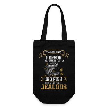 Pêcheur, Pêche, Loisirs, Eau - Sac à bouteille - noir - Devant