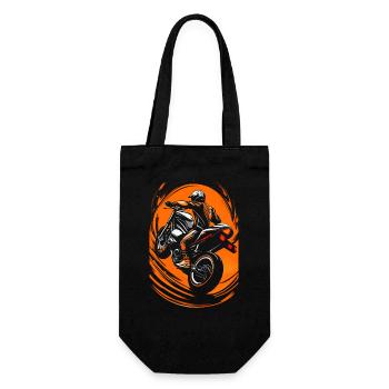 Biker Motorradfahrer - Geschenkbeutel für Flaschen - Schwarz - Vorne
