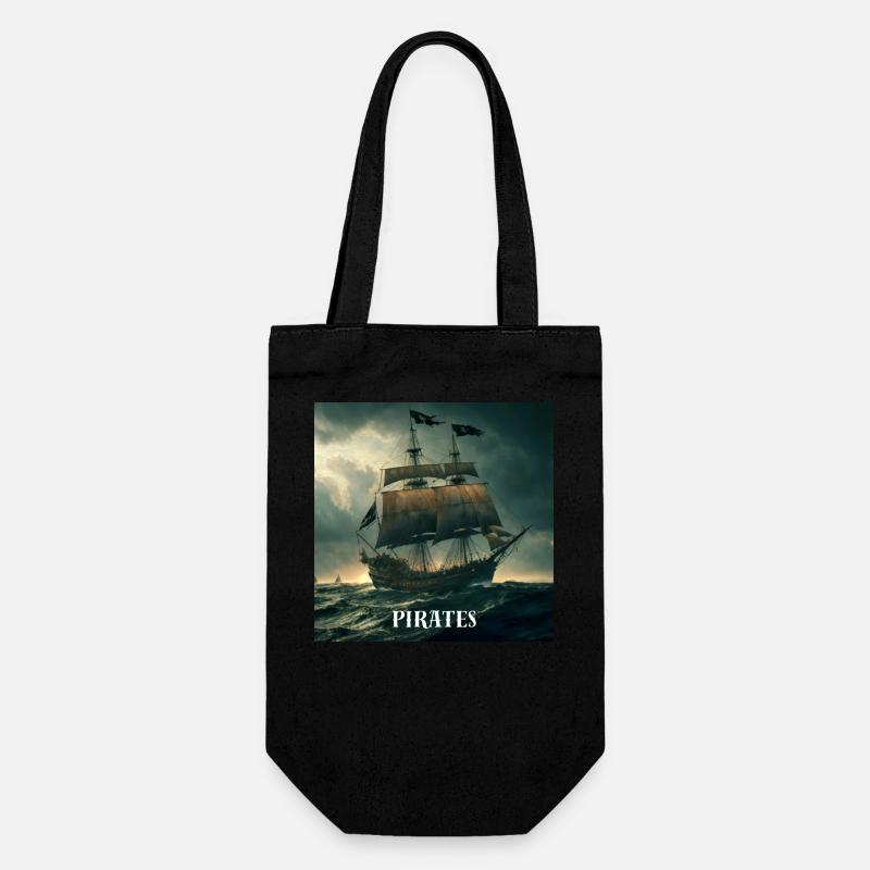 Piratenschiff - Geschenkbeutel für Flaschen - Schwarz