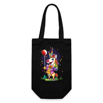 Clown Einhorn Unicorn - Gift Bag for Bottles - black - Front