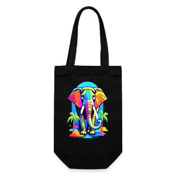 Colorful Elephant in Jungle Rainbow Design - Gift Bag for Bottles - black - Front
